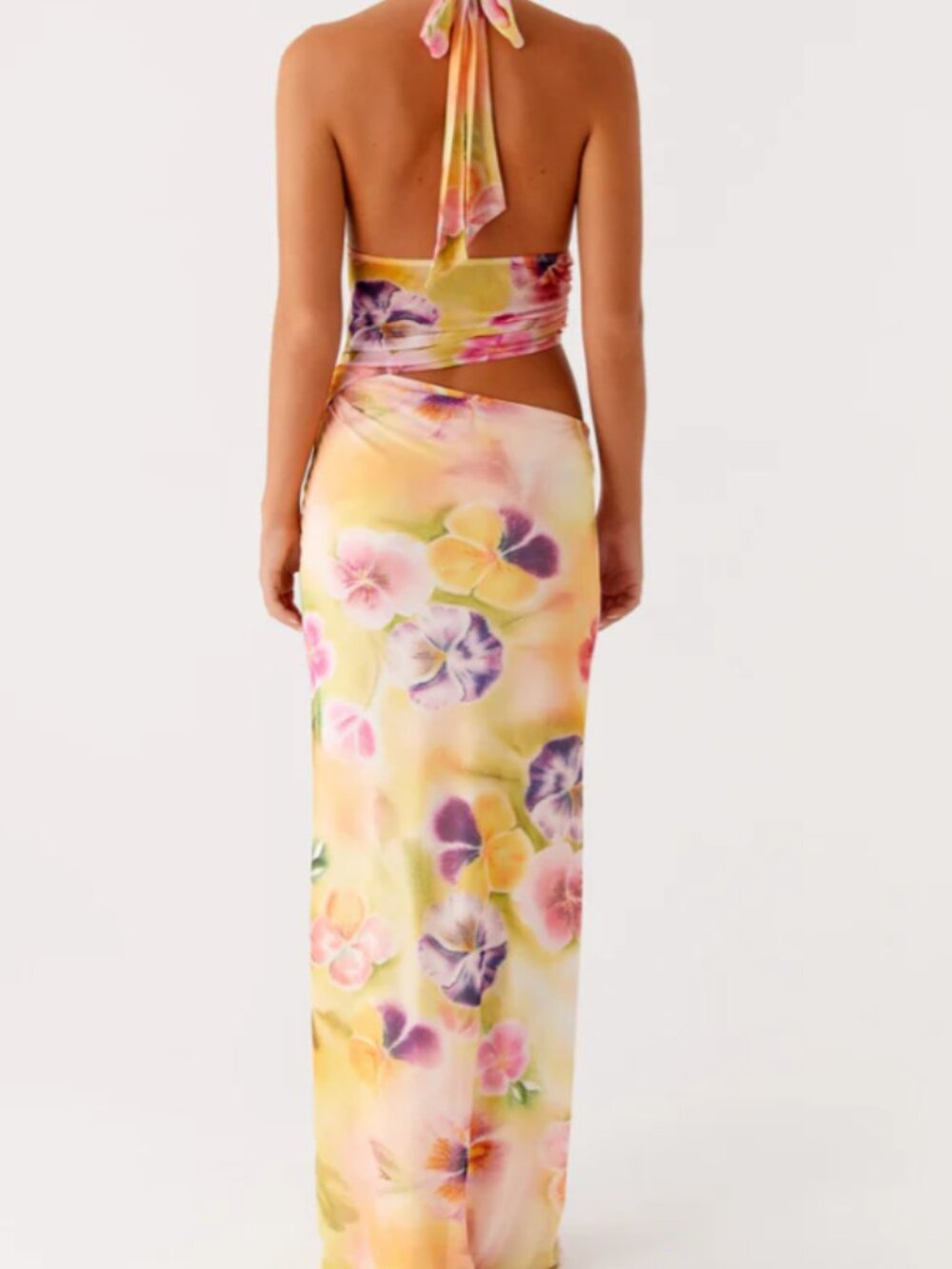 Main Act Halter Maxi Dress - Sunburst Floral - Picture 6 of 6